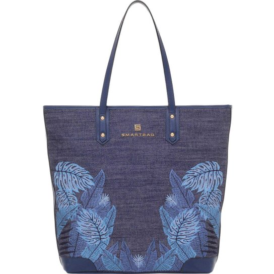 Bolsa Smartbag Tiracolo Folhas - Jeans