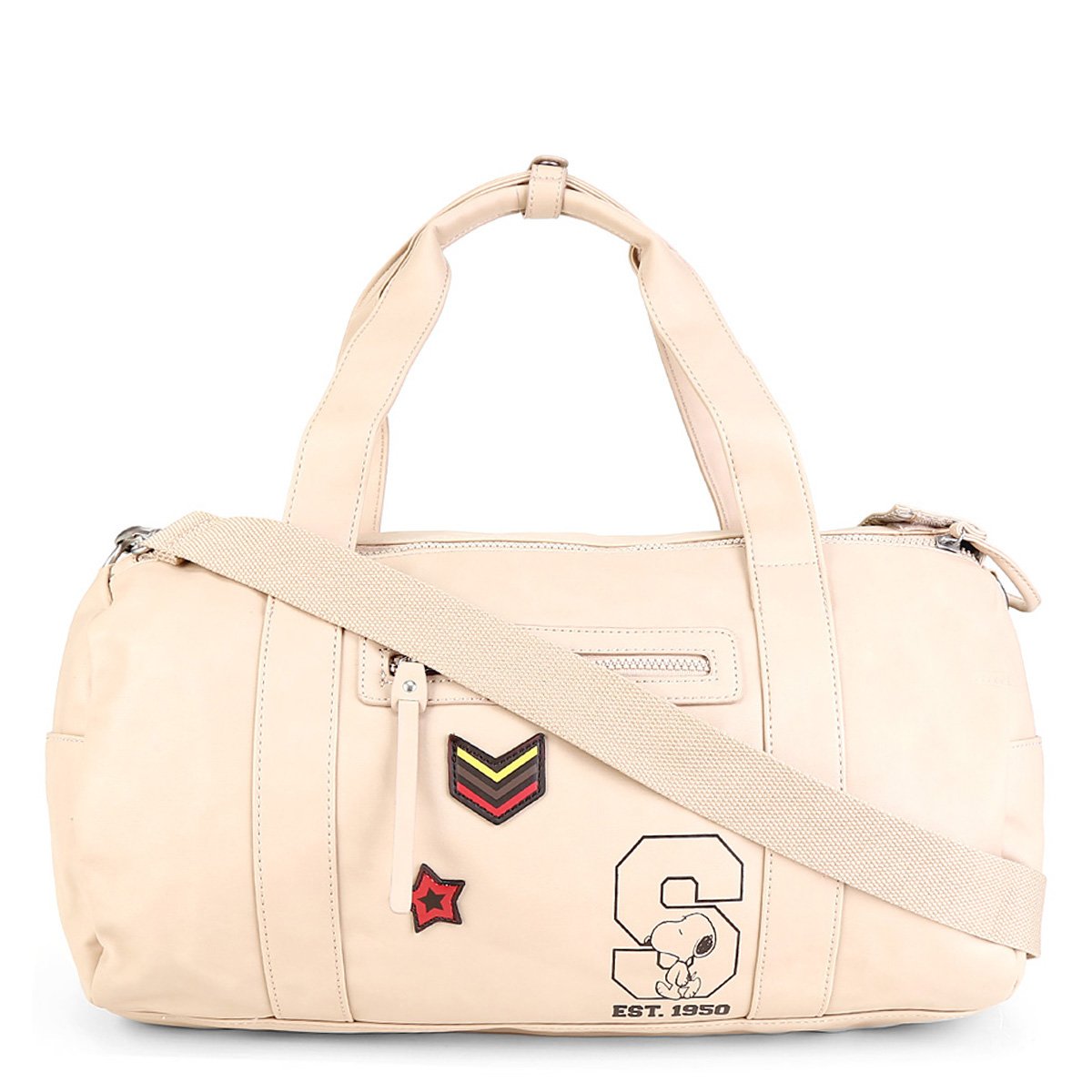 Bolsa Snoopy Barrel Bag Grande Feminina - Bege Menor preço em Bolsa Snoopy Barrel Bag Grande Feminina - Bege