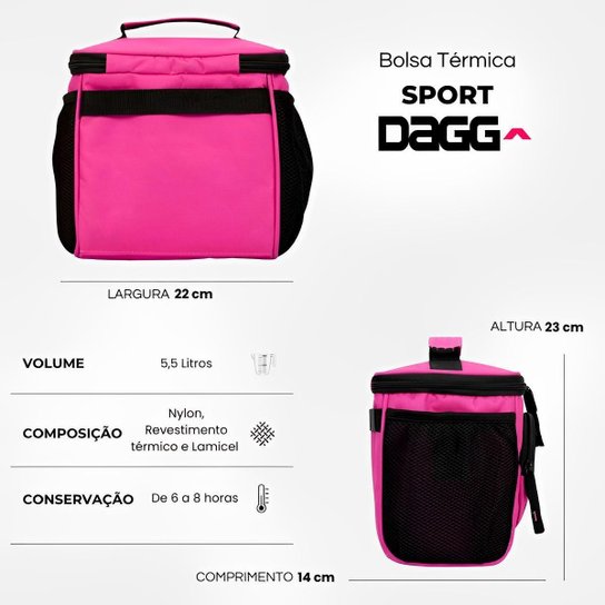 Bolsa Termica Dagg Sport M 5,5L Fitness Academia Marmita Necessaire Bag Lancheira Marmiteira Dieta