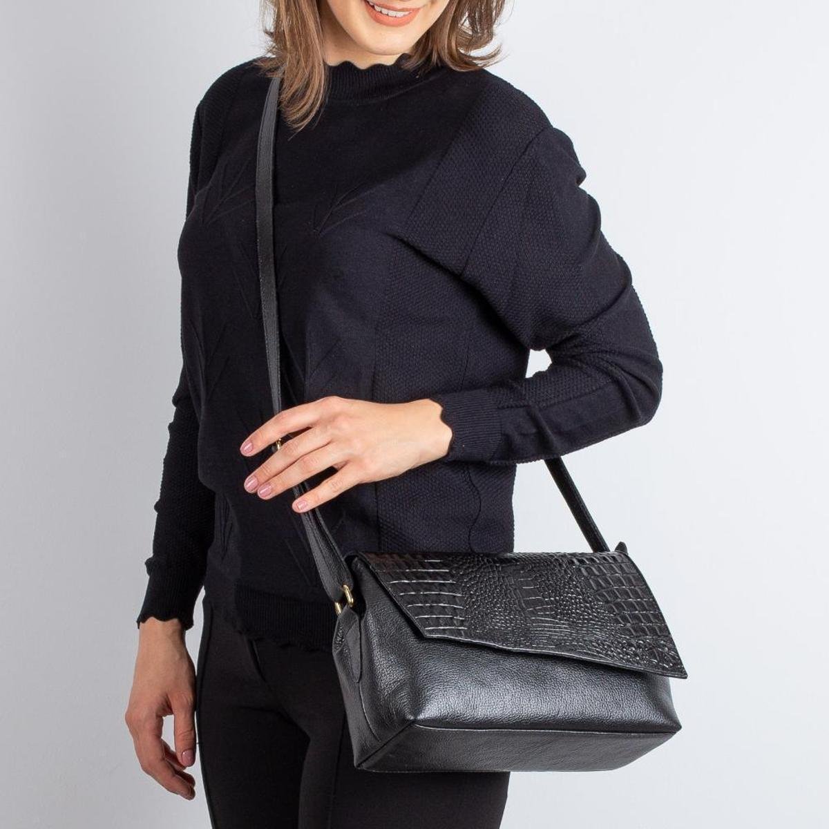 black croc effect bolsa