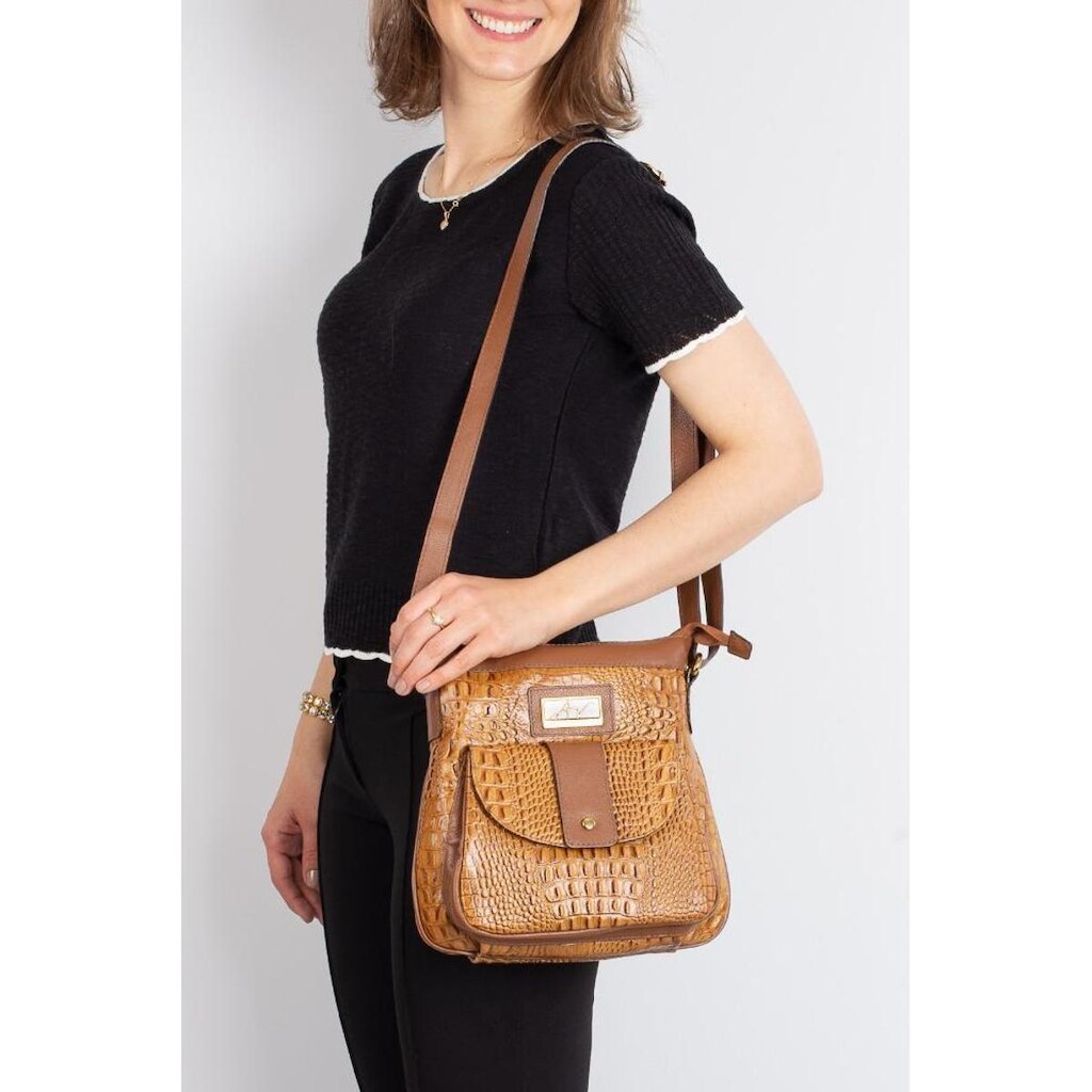 Bolsa tiracolo de couro Elis Feminina