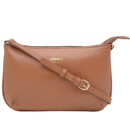 Bolsa Tiracolo Gabriela Essenciais Texturizada Marrom - U - Caramelo