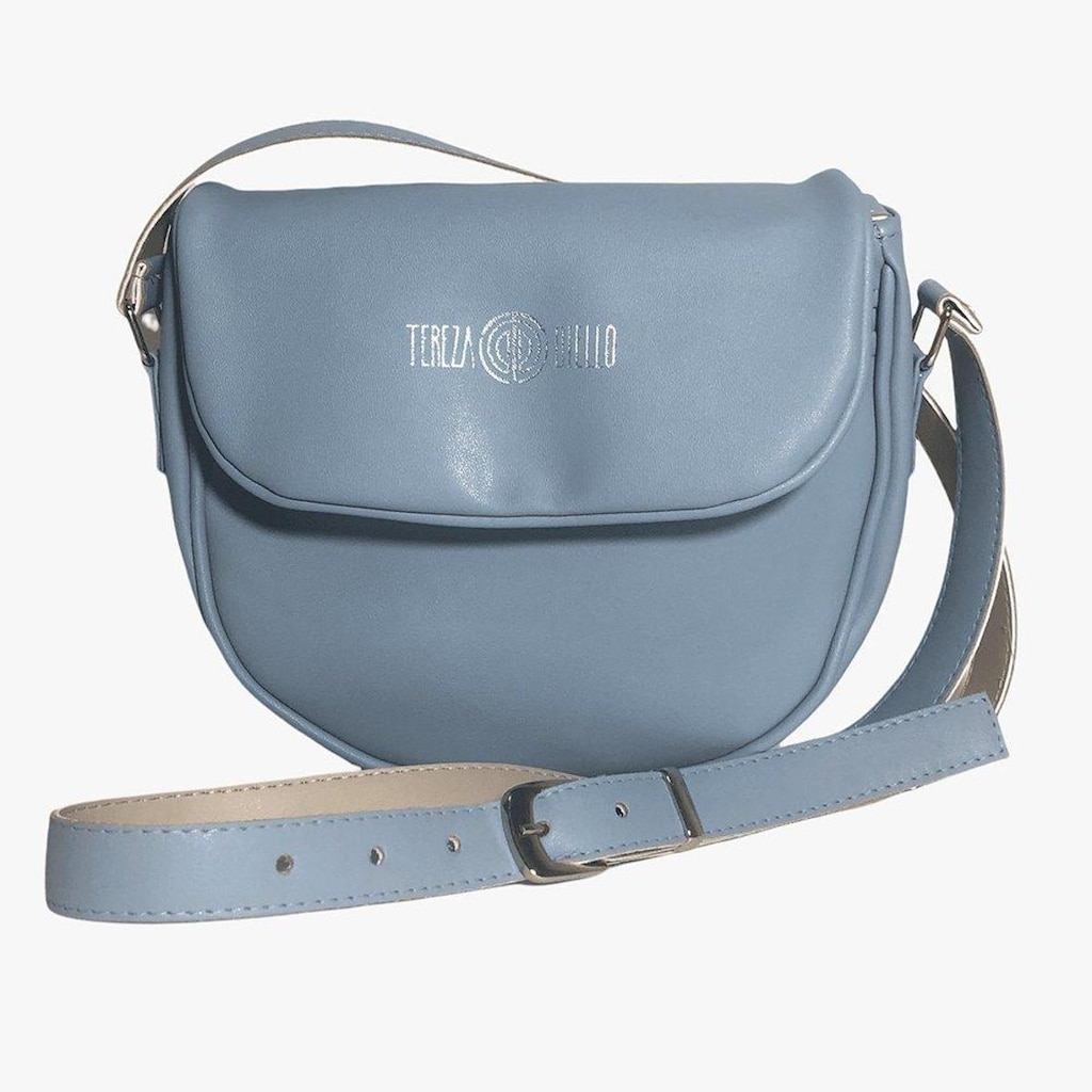 Bolsa Tiracolo Meia Lua Azul Claro