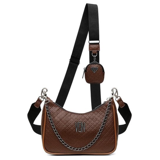 Bolsa Tiracolo Side Vicerinne Feminina Matelassê Casual - Marrom