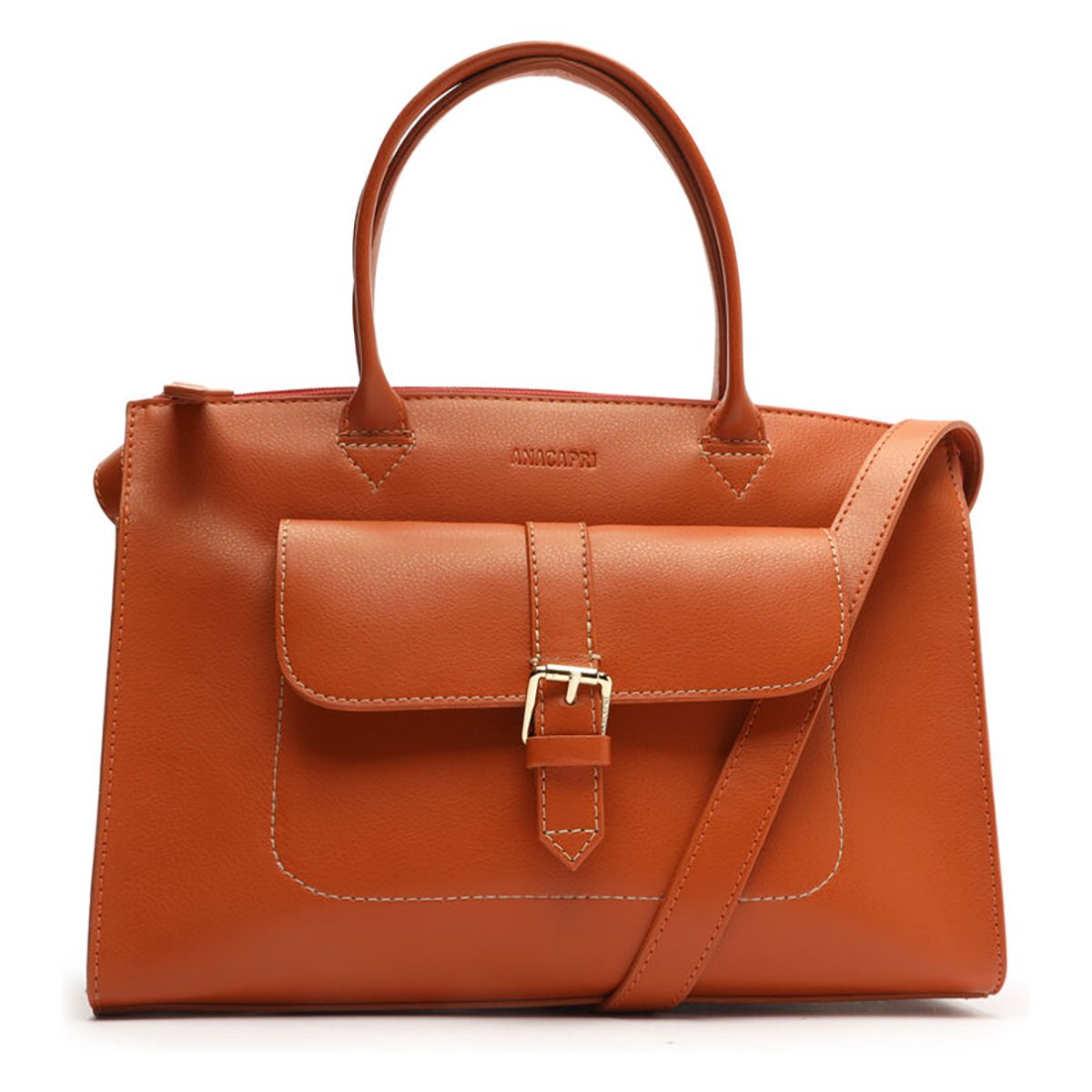 Bolsa Tote Anacapri Tiracolo Rústica Feminina - Laranja Menor preço em Bolsa Tote Anacapri Tiracolo Rústica Feminina - Laranja