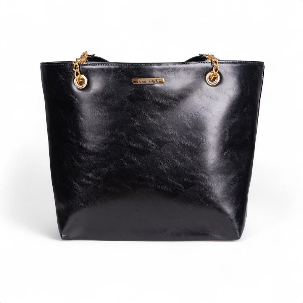 Bolsa Tote Bag Feminina Domidona Grande Alça Dupla Detalhes Dourados