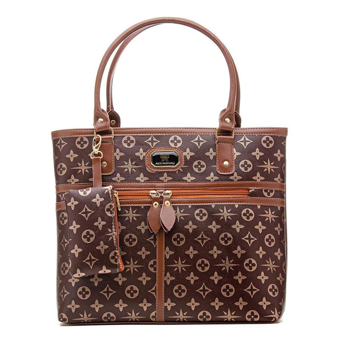 Bolsa Tote Bag Feminina Porta Moeda Casual Dia a Dia Moderna - Marrom Menor preço em Bolsa Tote Bag Feminina Porta Moeda Casual Dia a Dia Moderna - Marrom