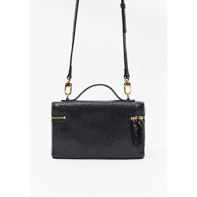 Bolsa Tote Couro Cobra Com Enfeite