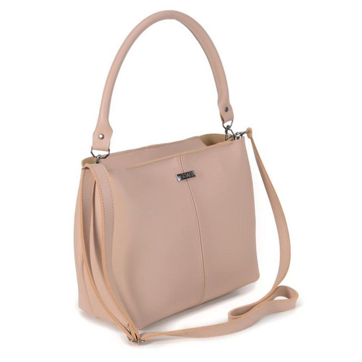 Bolsa Tote Shopper Casual Feminina Alça Fixa e Transversal Tiracolo Basica Lisa - Nude Menor preço em Bolsa Tote Shopper Casual Feminina Alça Fixa e Transversal Tiracolo Basica Lisa - Nude