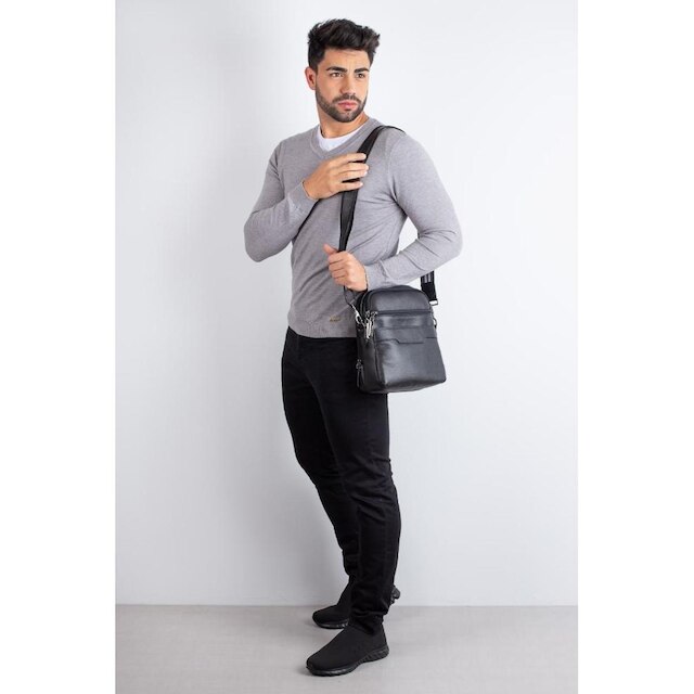 Bolsa transversal com divisórias Fernando