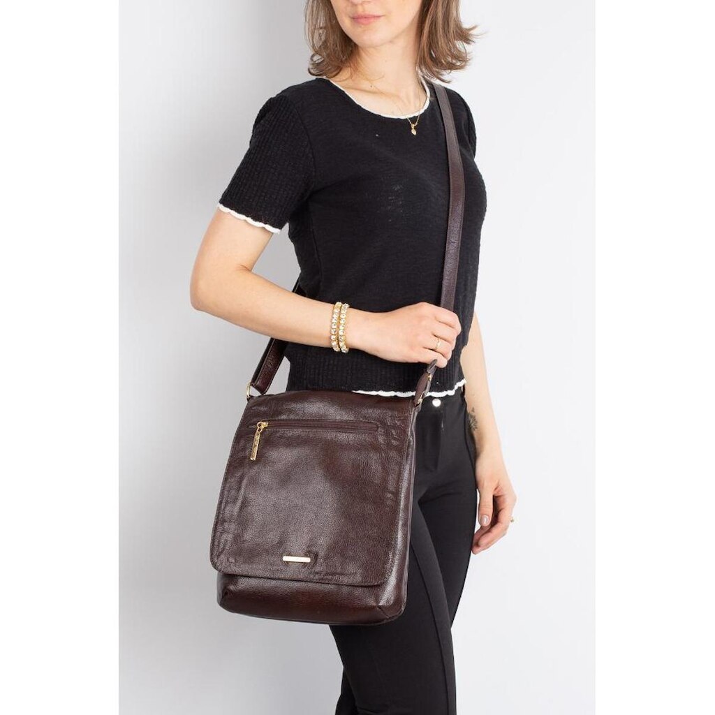 Bolsa transversal de couro Karina Feminina
