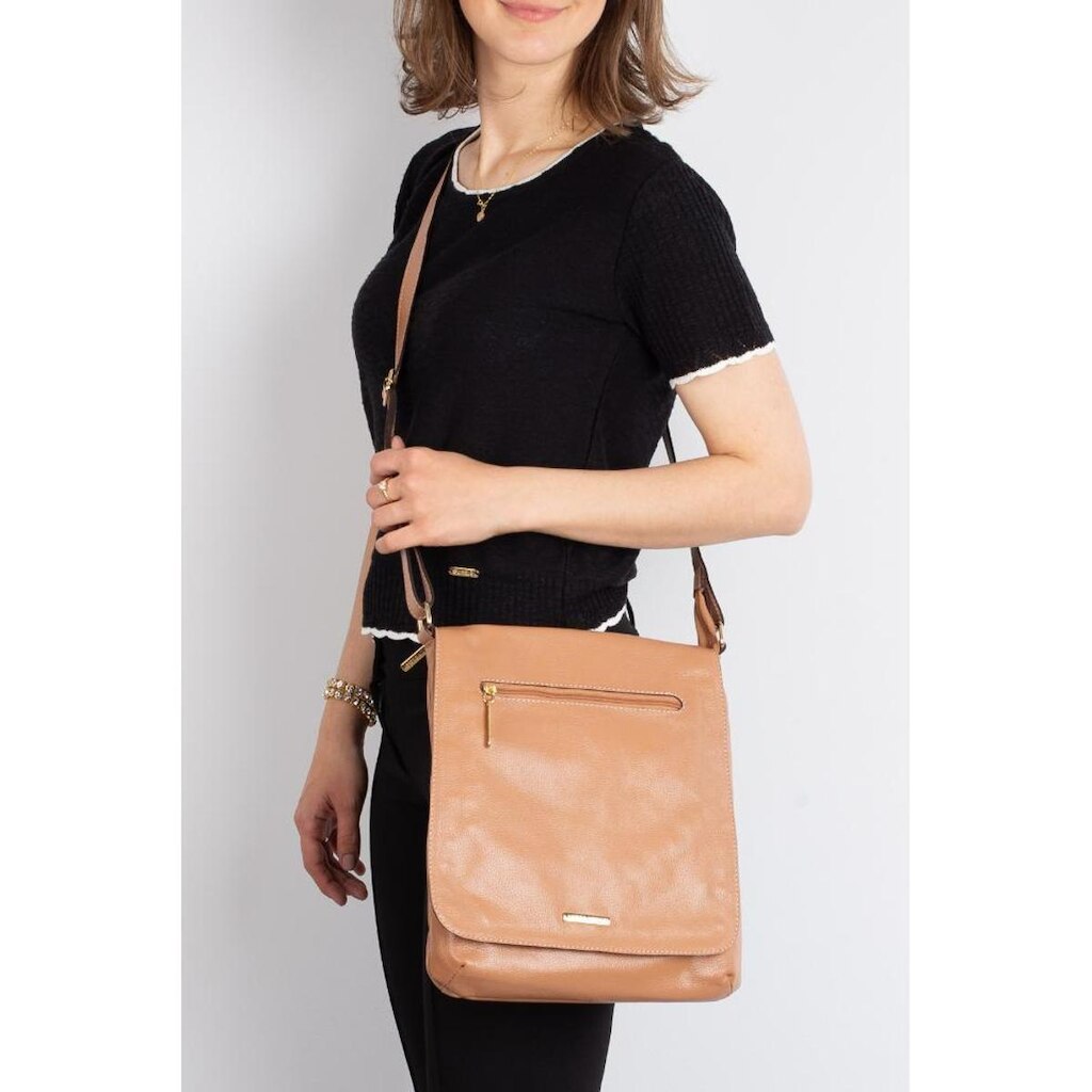 Bolsa transversal de couro Karina Feminina