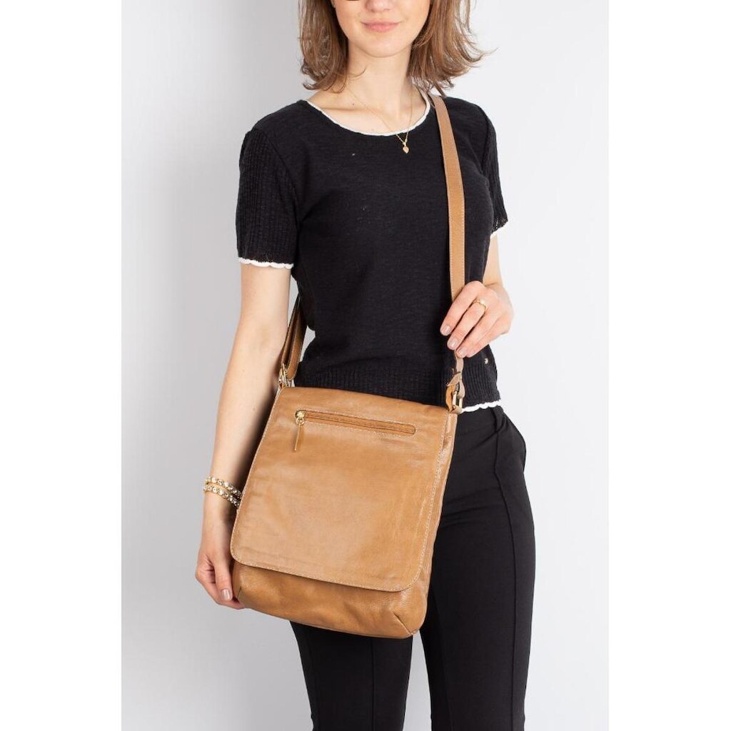 Bolsa transversal de couro Karina Feminina