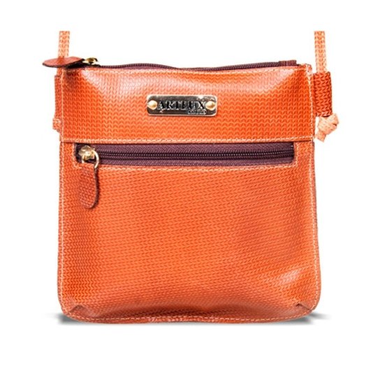 Bolsa Transversal de Couro - Bege