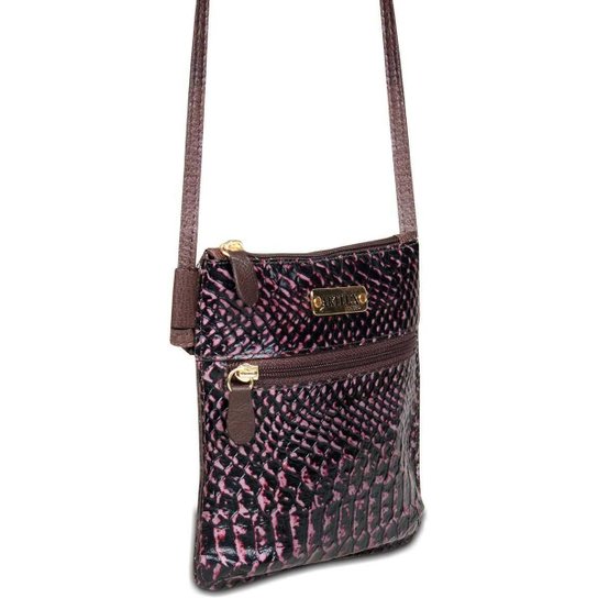 Bolsa Transversal de Couro - Preto