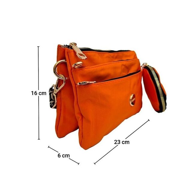 BOLSA TRANSVERSAL FEMININA COM VÁRIOS BOLSOS EXTERNOS