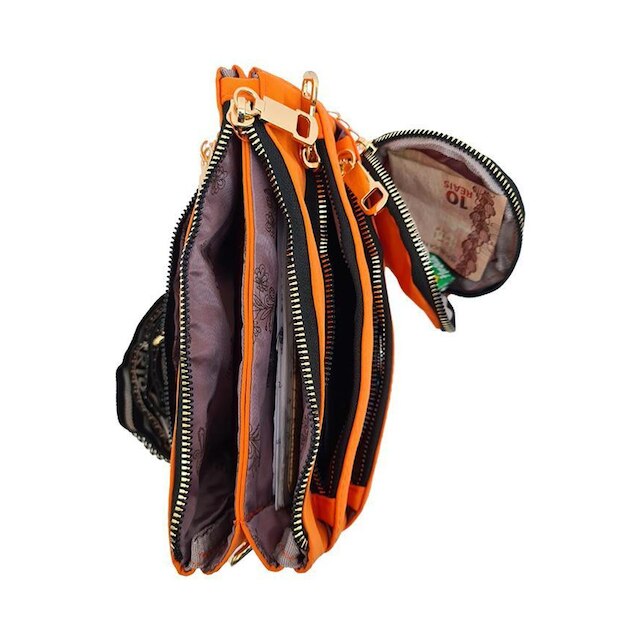 BOLSA TRANSVERSAL FEMININA COM VÁRIOS BOLSOS EXTERNOS