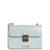 Bolsa Transversal Feminina Couro Legitimo Azul Claro Croco com Alça Corrente - Azul