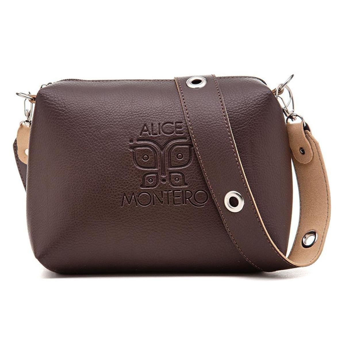 Bolsa Transversal Feminina Média com Zíper e Alça Removivel - Marrom Menor preço em Bolsa Transversal Feminina Média com Zíper e Alça Removivel - Marrom