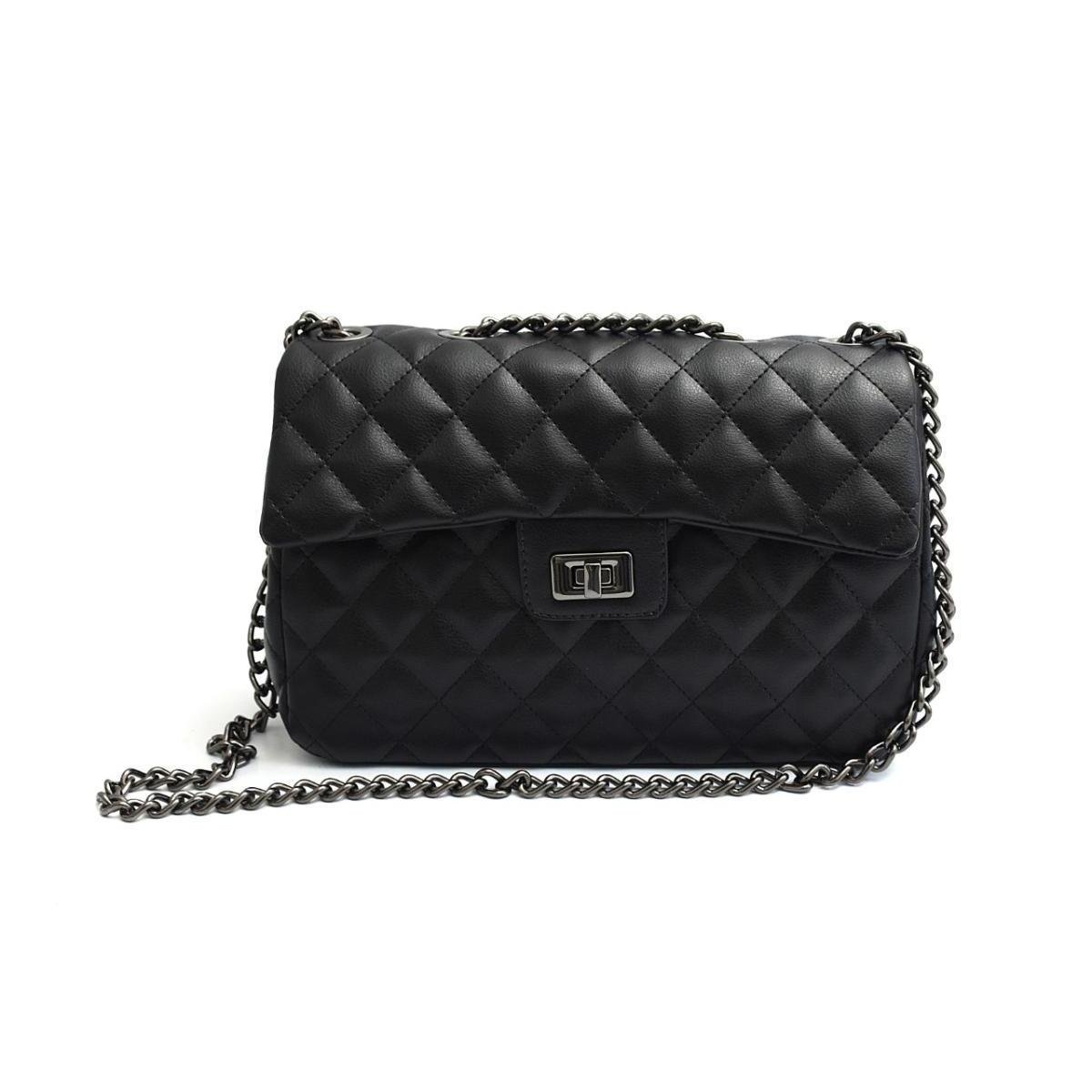 Bolsa Transversal Feminina Pequena Detalhe Matelassê Cluth Maria Milão Preta - Preto Menor preço em Bolsa Transversal Feminina Pequena Detalhe Matelassê Cluth Maria Milão Preta - Preto