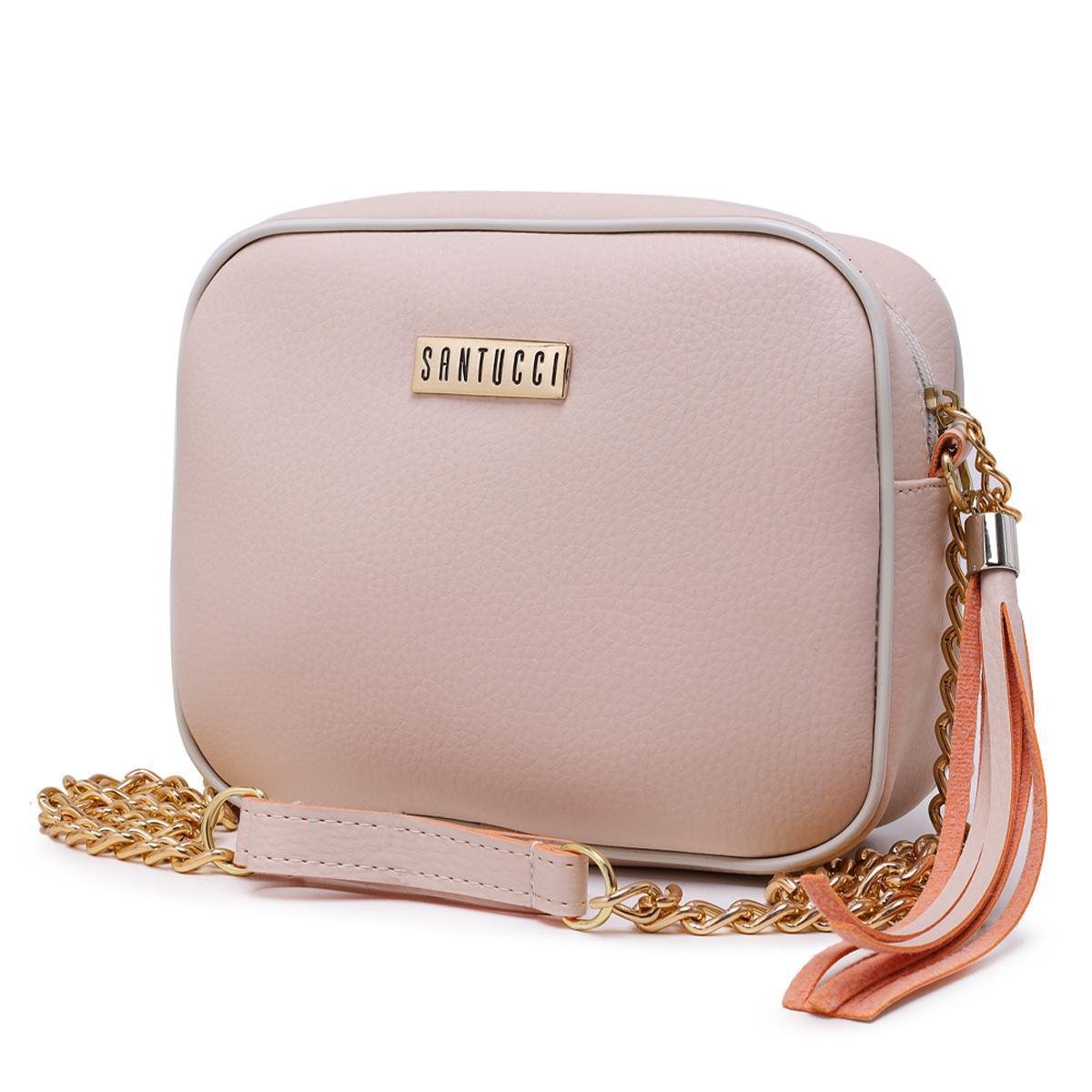 Bolsa Transversal Quadrada Média Feminina Alça Corrente - Marfim Menor preço em Bolsa Transversal Quadrada Média Feminina Alça Corrente - Marfim