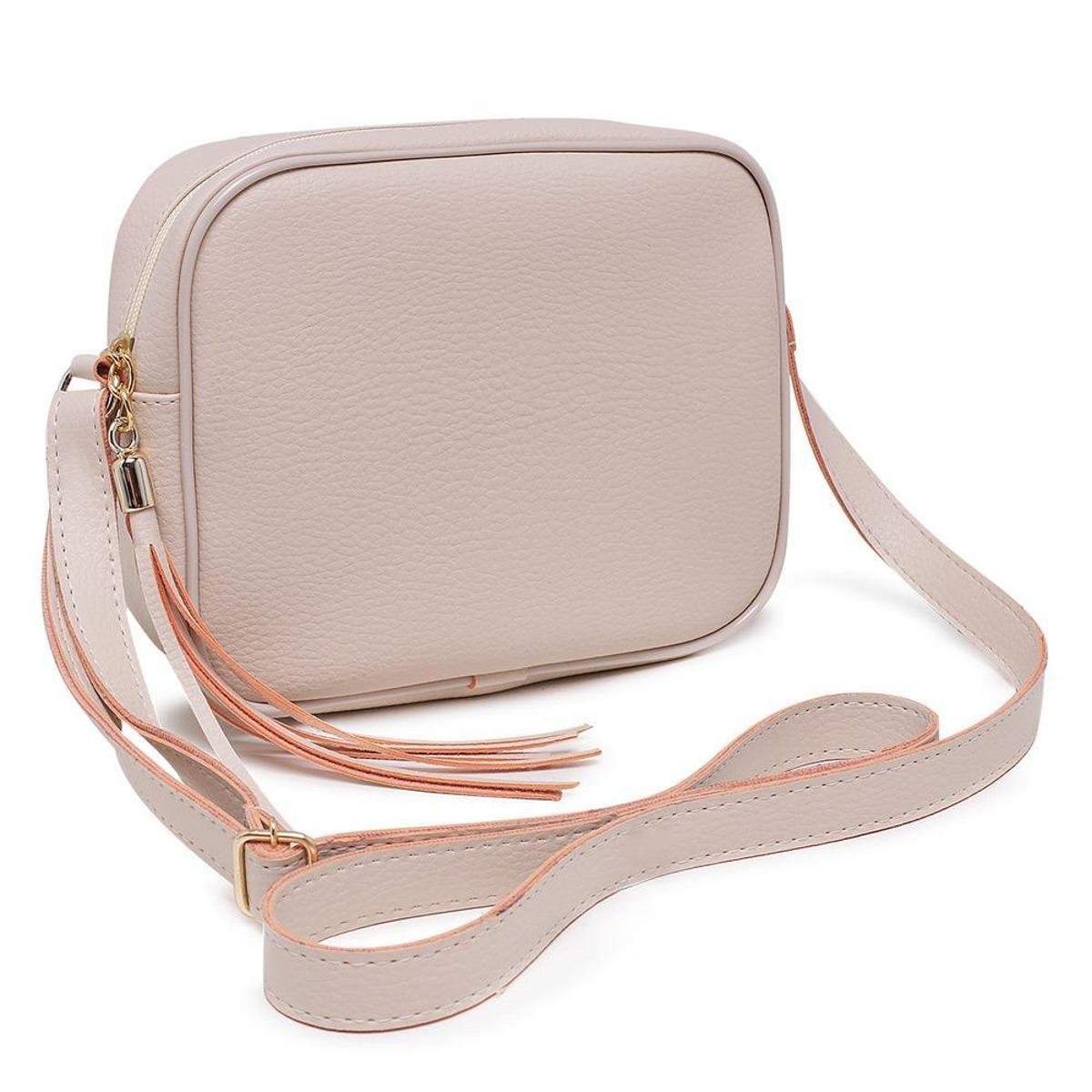 Bolsa Transversal Retangular Casual Feminino com Zíper e Alça Regulavel - Rosa Menor preço em Bolsa Transversal Retangular Casual Feminino com Zíper e Alça Regulavel - Rosa