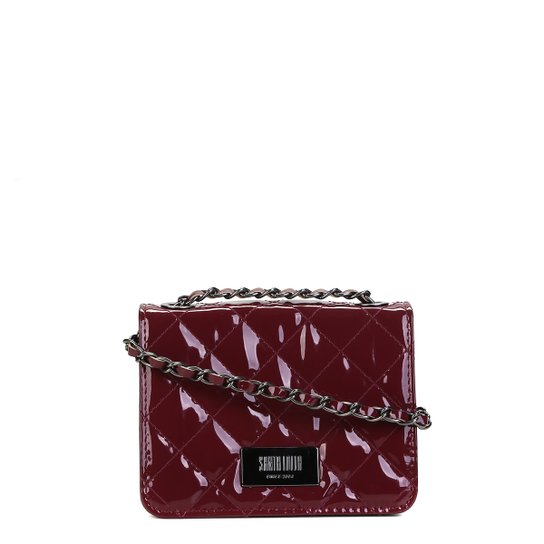 Bolsa Verniz Santa Lolla Transversal Matelassê - Vinho