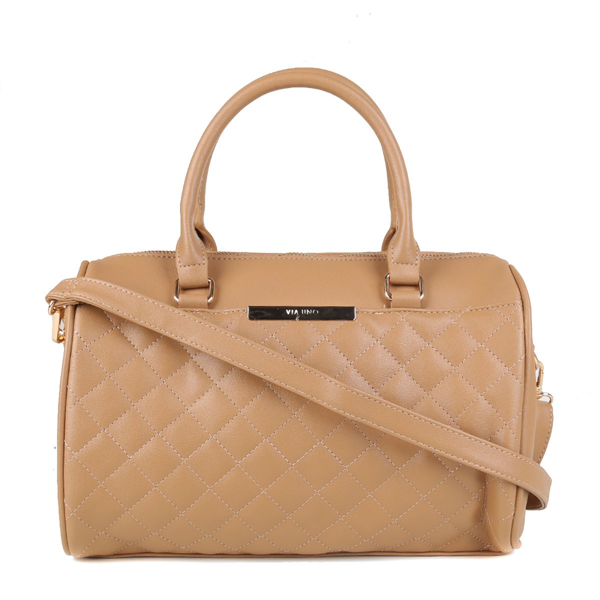 Bolsa Via Uno Báu Transversal Matelassê Feminina - Caramelo Menor preço em Bolsa Via Uno Báu Transversal Matelassê Feminina - Caramelo