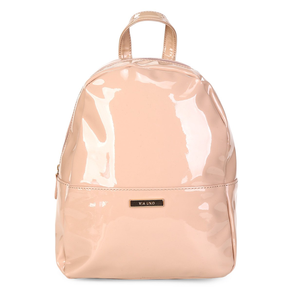 Bolsa Via Uno Eco Verniz Feminina - Nude | Zattini