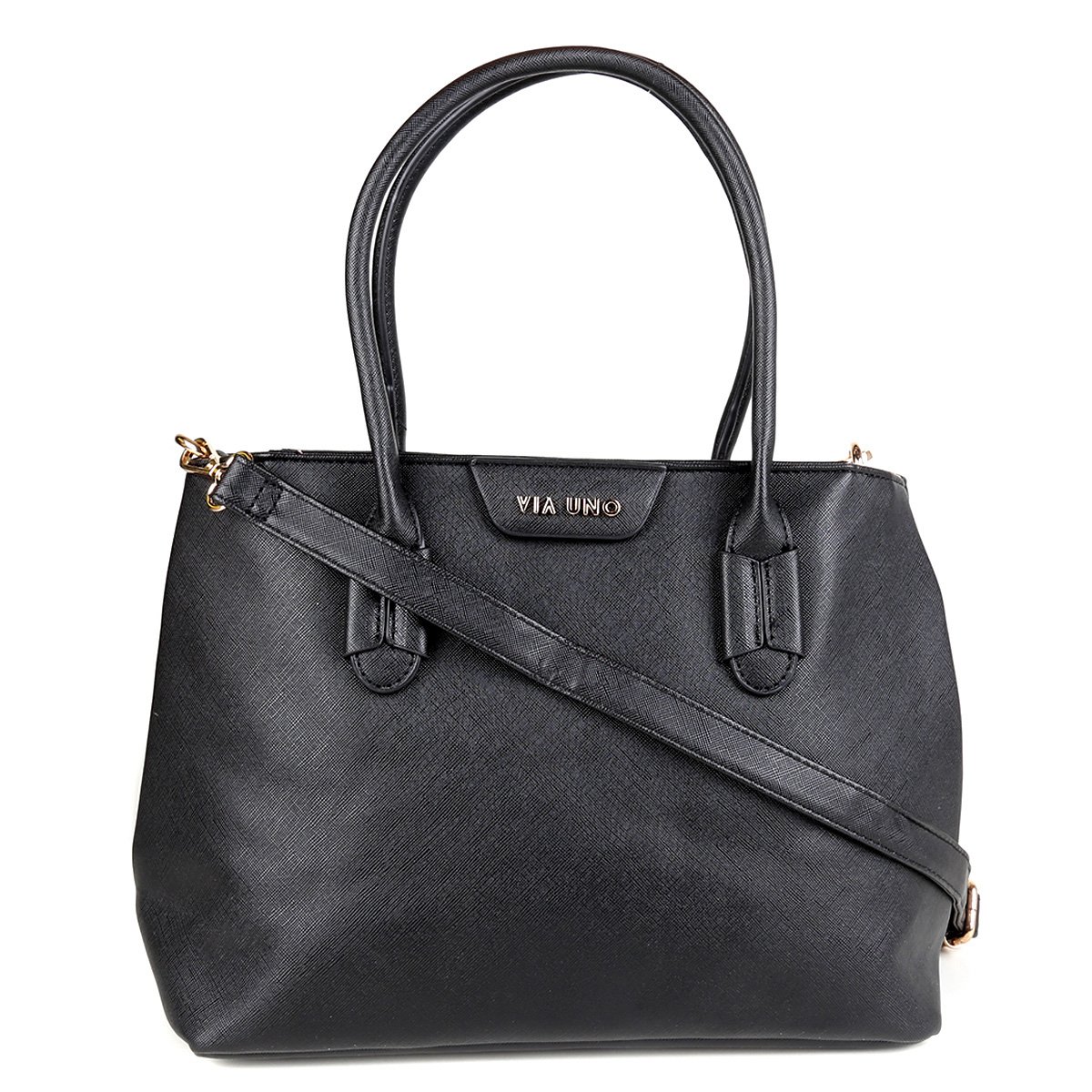 Bolsa Via Uno Tote Alça Dupla Feminina - Preto Menor preço em Bolsa Via Uno Tote Alça Dupla Feminina - Preto