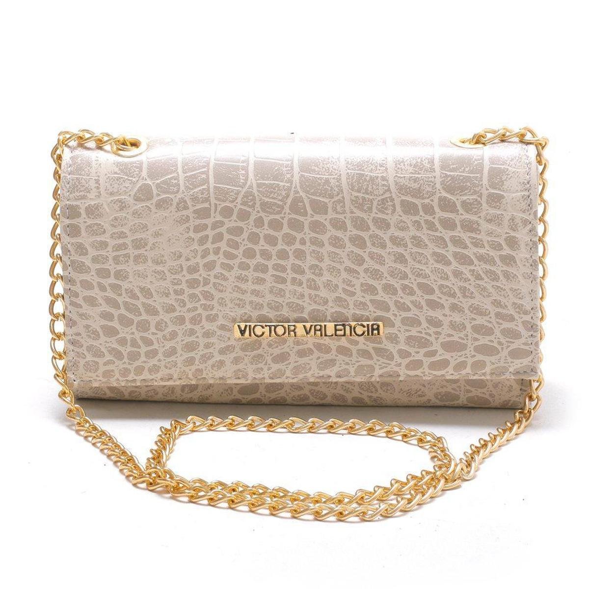Bolsa Victor Valencia Berlim Pequena Alca Corrente Feminina - Off White |  Zattini