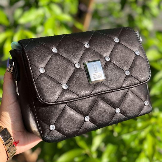 Bolsa Vizzano Casual Moderna Estilo Brilho Feminino