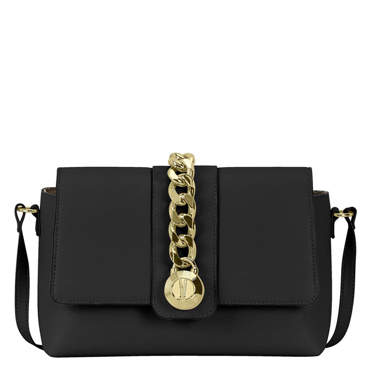Bolsa Vizzano Flap Detalhe Corrente Feminina - Preto Menor preço em Bolsa Vizzano Flap Detalhe Corrente Feminina - Preto
