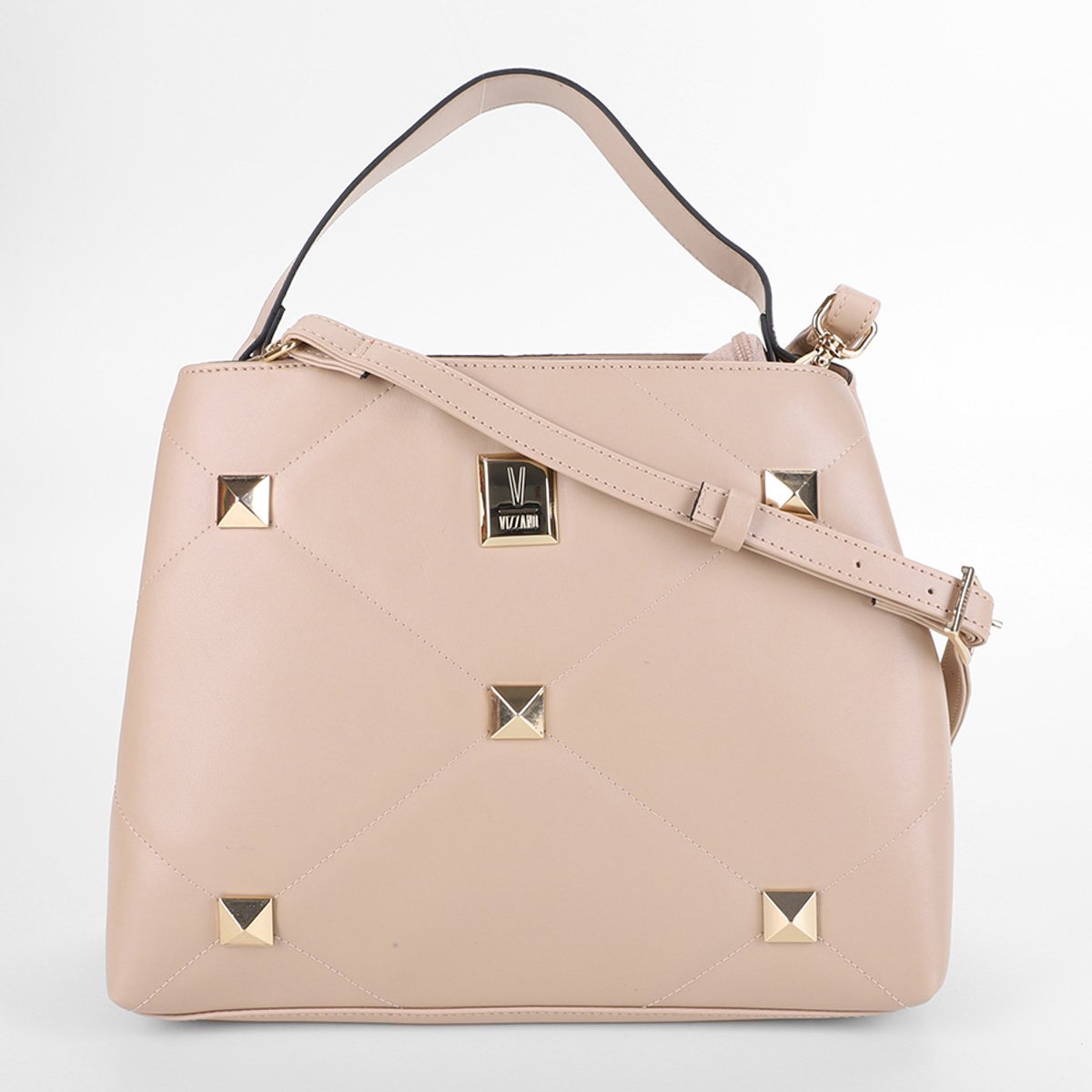 Bolsa Vizzano Mini Transversal Feminina - Bege+Branco Menor preço em Bolsa Vizzano Mini Transversal Feminina - Bege+Branco