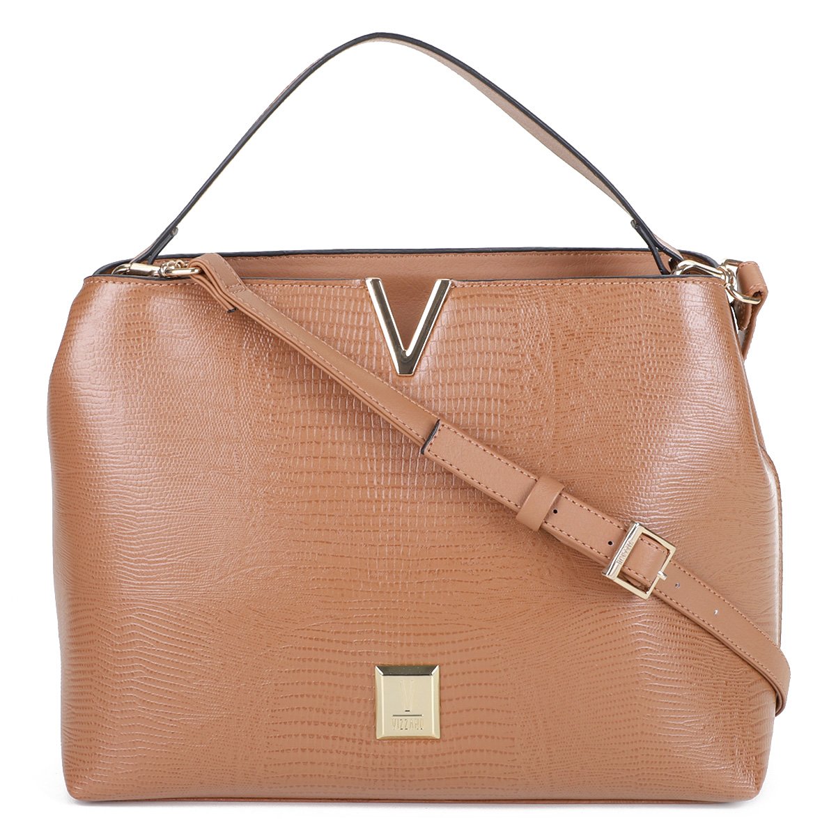 Bolsa Vizzano Transversal Cobra Feminina - Caramelo Menor preço em Bolsa Vizzano Transversal Cobra Feminina - Caramelo