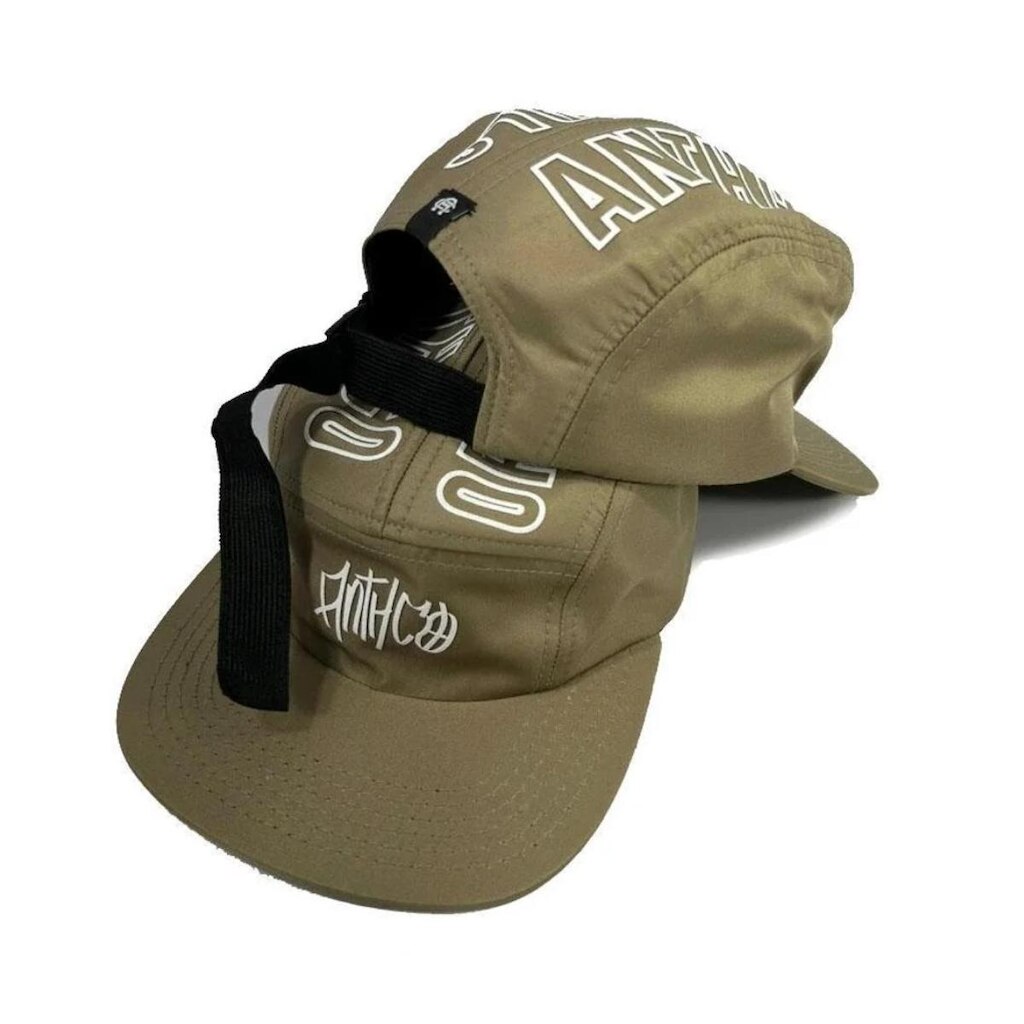 Boné 5 Five Panel Anth Co Unissex Fitão Original Cáqui