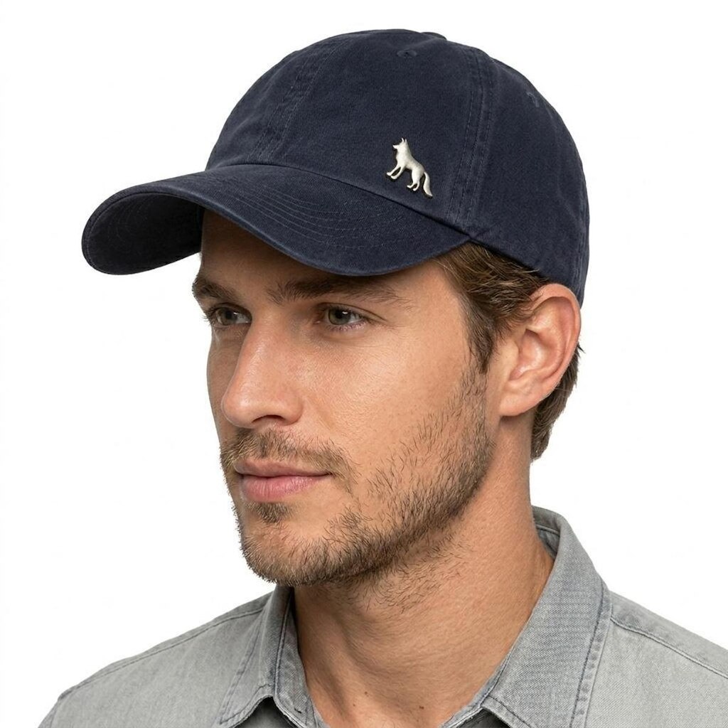 Boné Acostamento Dad Hat Aba Curva Algodão Lobo Metal