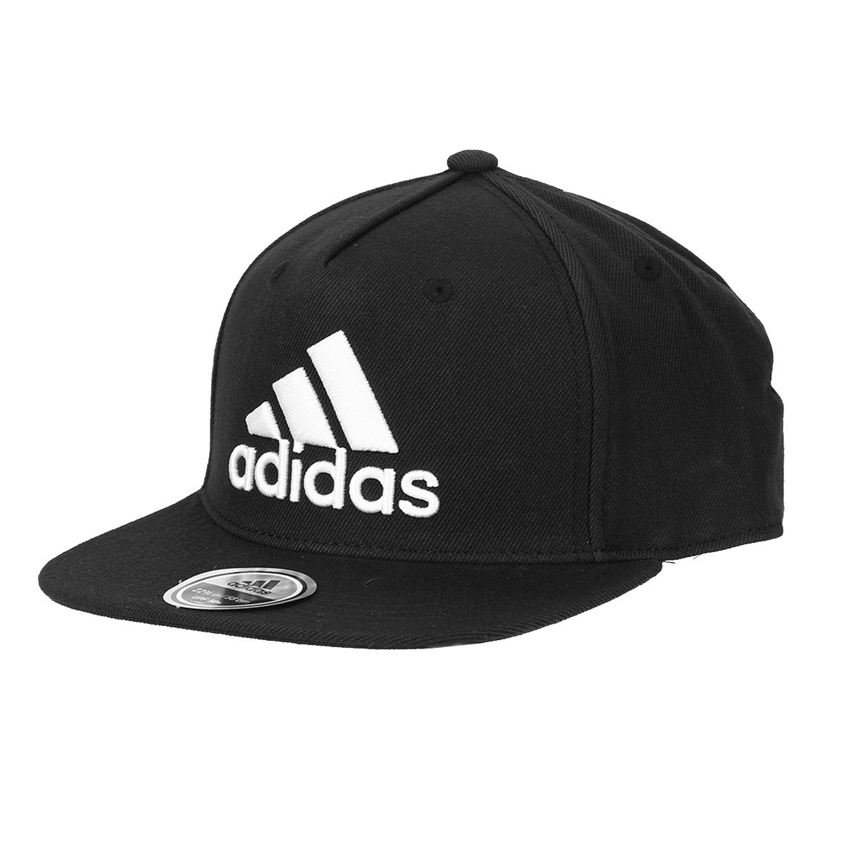 Boné Adidas Snap Back Logo Aba Reta - Preto+Branco é boa?
