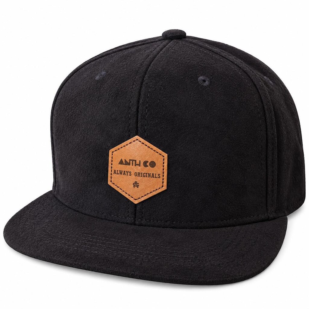 Boné Anth Co Aba Reta Strapback Fita Preto Suede Masculino Original