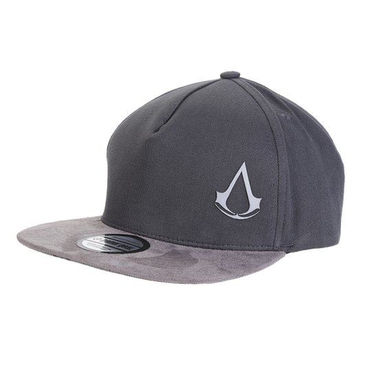 Boné Assassin's Creed Logo Aba Reta - Cinza