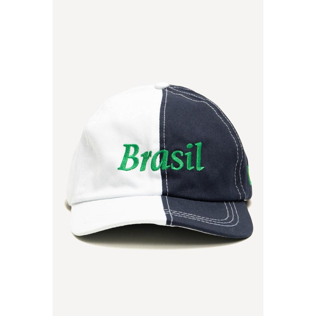 Boné Bordado Aleatory Brasilzão Marinho e Branco