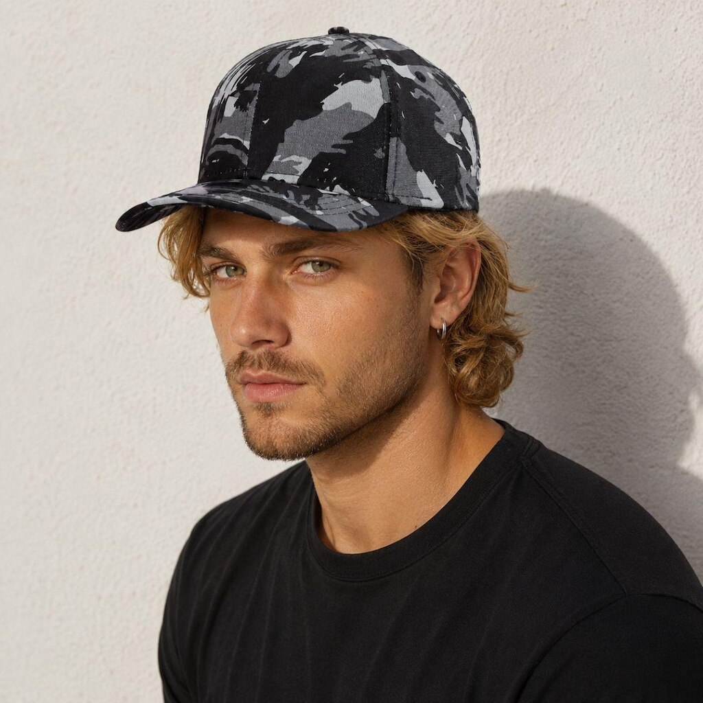 Boné Camuflado Básico Resina 6 Gomos Aba Curva Snapback Regulável Chapéu