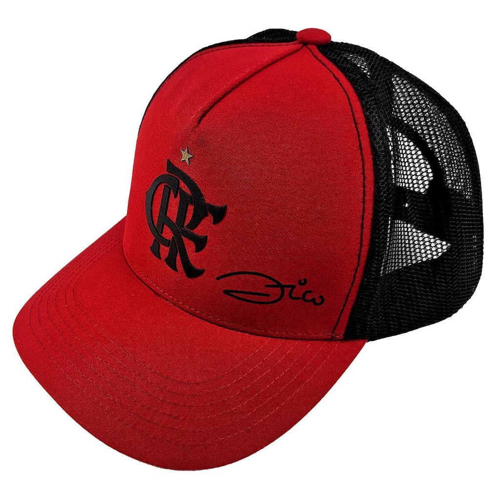 Boné Flamengo Zico Silk 3D Frontal Bordado Supercap
