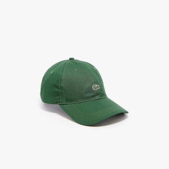 Boné masculino em algodão com tira contrastante e crocodilo - Verde