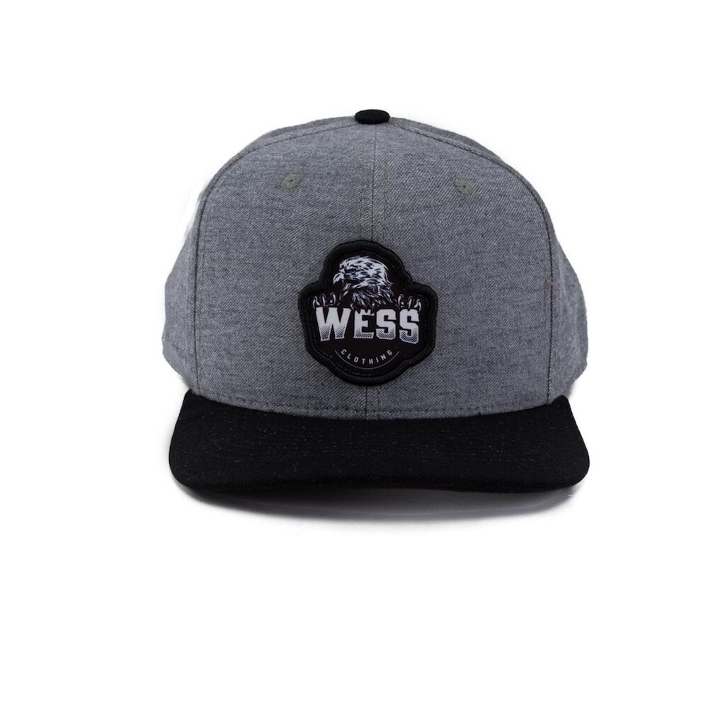 Bone Snap Back Cinza Mescla Com Aba Preta