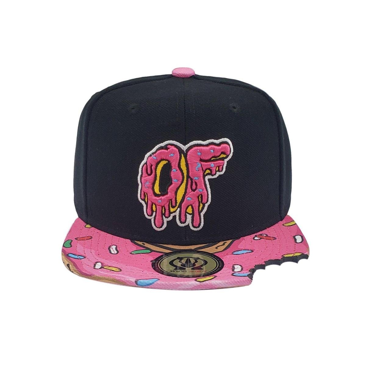 Bone Snapback Aba Reta Donuts Rosa Mordido Bordado Rhino Size Menor preço em Bone Snapback Aba Reta Donuts Rosa Mordido Bordado Rhino Size