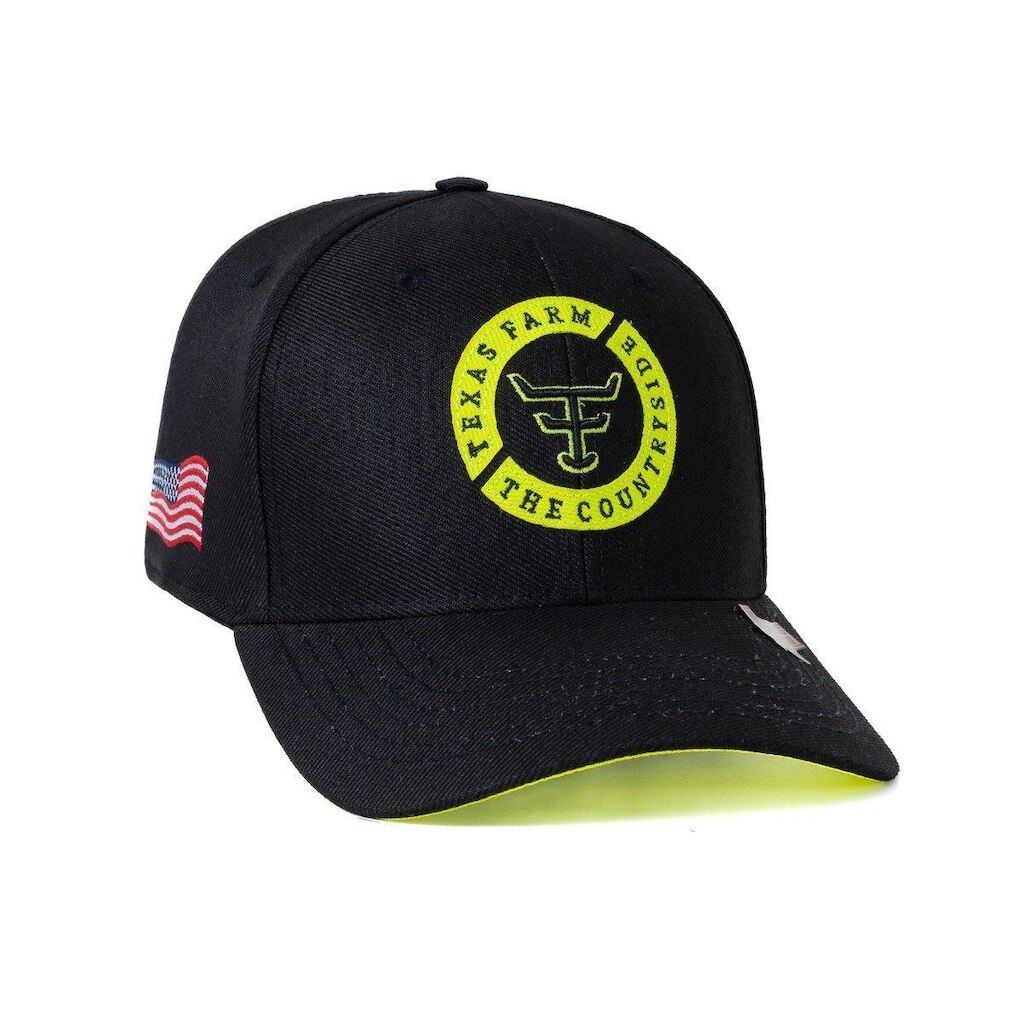 Bone Texas Farm - Tf689 - Preto/ Amarelo Neon Único