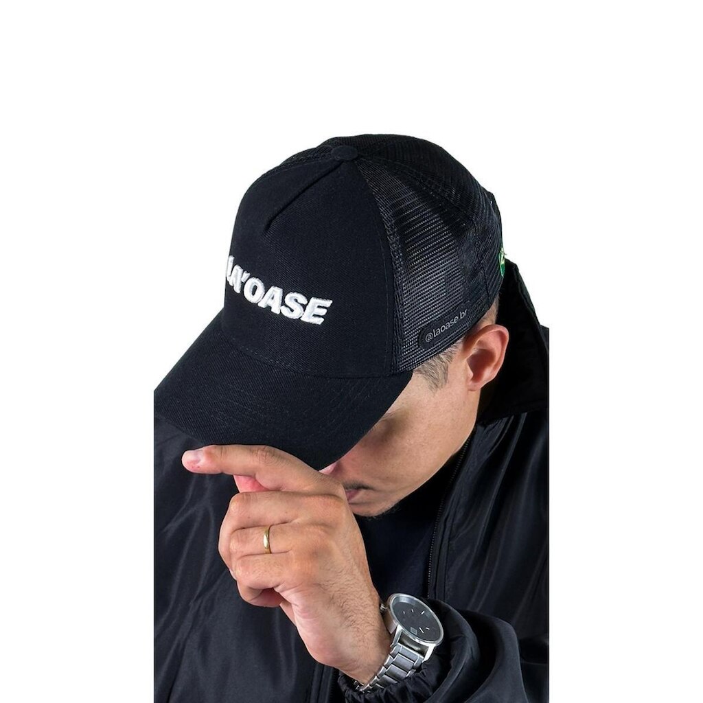 Boné Trucker Aba Curva Preto La'Oase