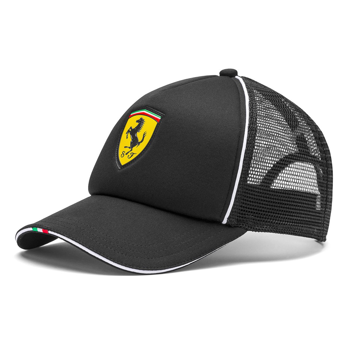 Boné Trucker Puma Ferrari Fanwear Aba Curva - Preto Menor preço em Boné Trucker Puma Ferrari Fanwear Aba Curva - Preto