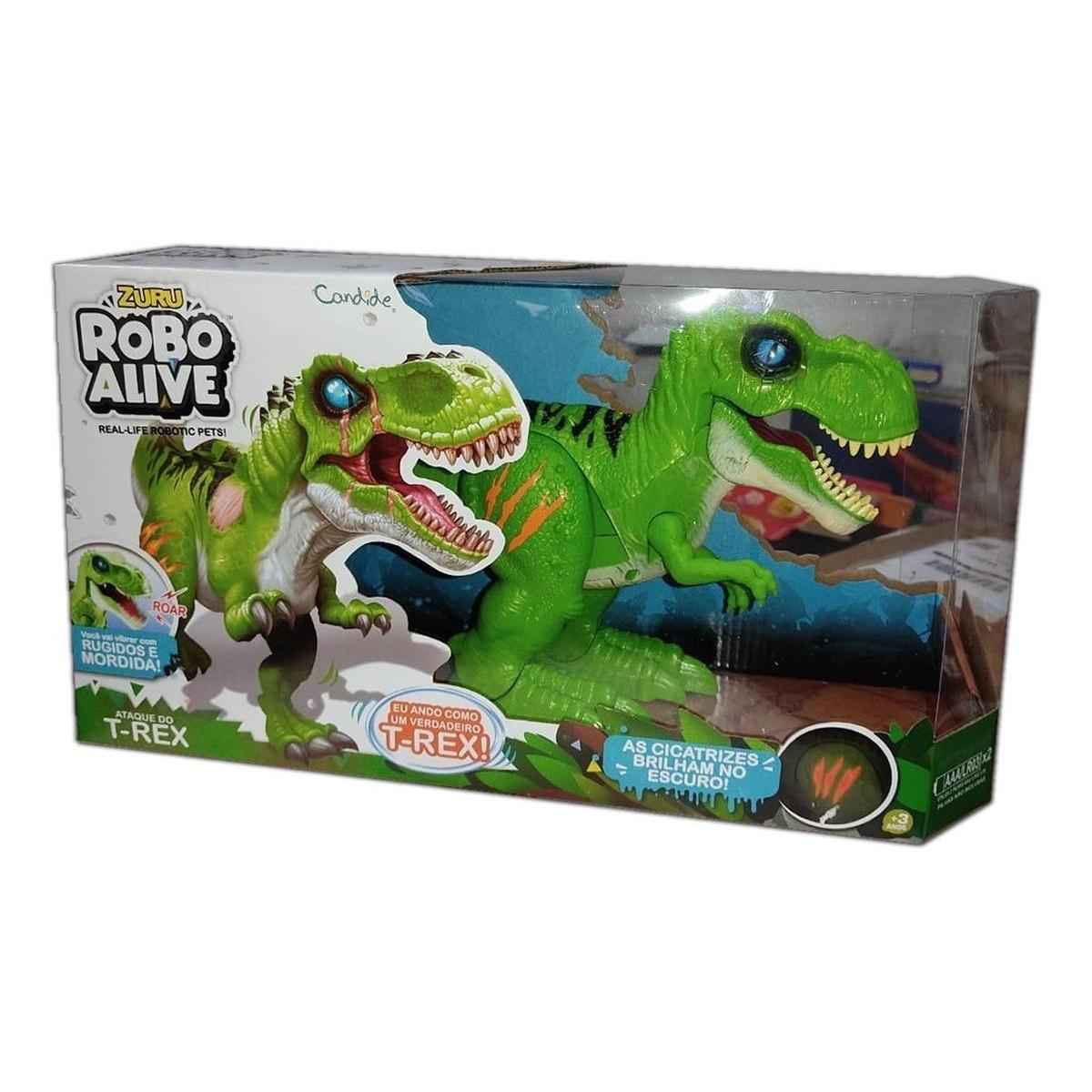 Boneco Robo Alive Zuru T-rex Anda E Rugi Verde Candide 1113 - N/A | Zattini